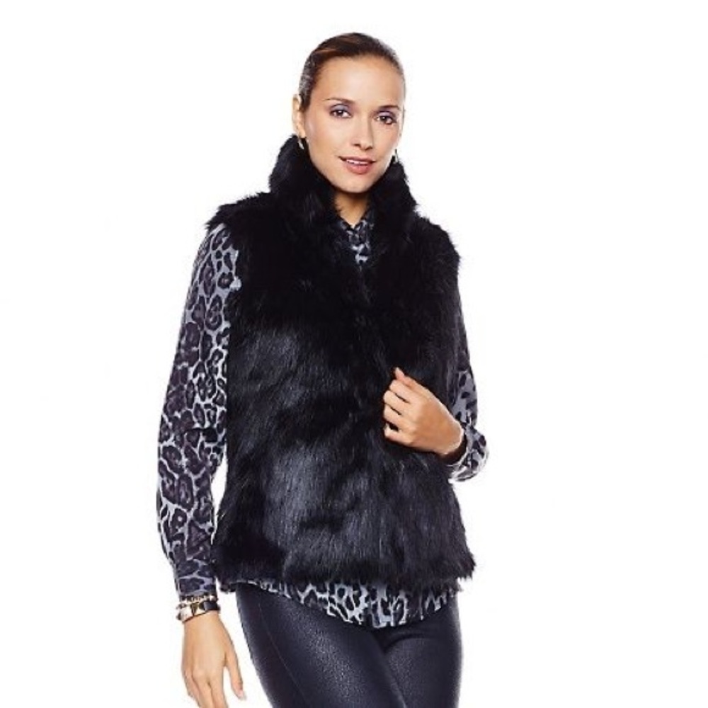 G by Giuliana Rancic faux fur vest NWT Small